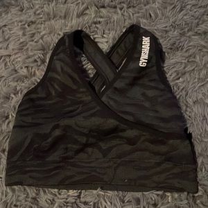 gymshark zebra black sports bra